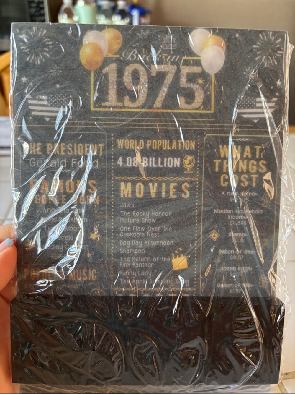 1975 Retro Stand  - Gold & Black Celebration